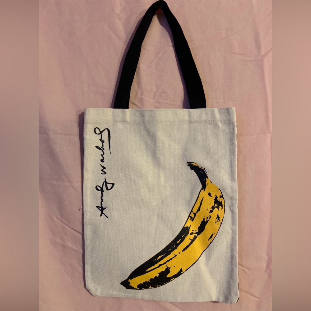 Vintage Andy Warhol Banana Tote Bag NWOT stripes